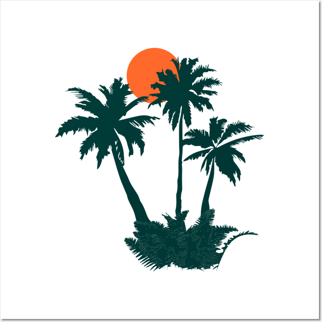 Minimalist Abstract Nature Art #33 Palm Tree in A Tropical Island Beach Wall Art by Insightly Designs